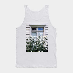 White Window Flowers Tank Top